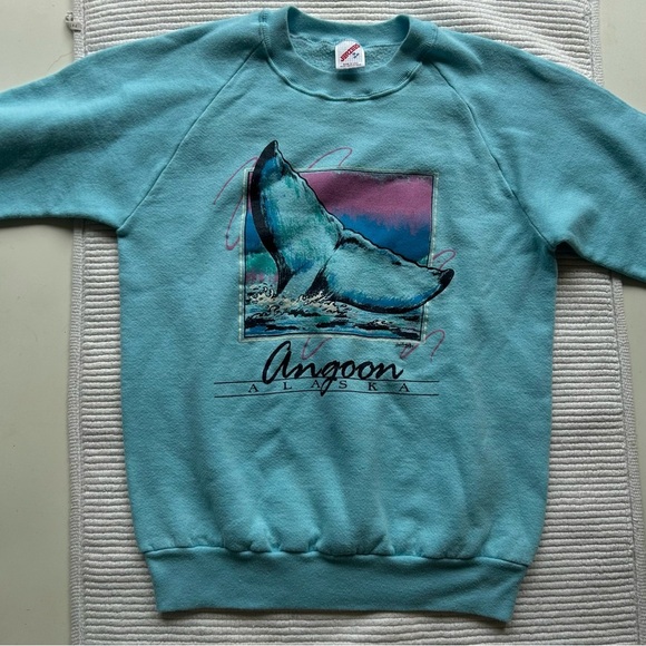 Vintage 80s Angoon Alaska Souvenir Sweatshirt medium jerzees - Picture 2 of 10